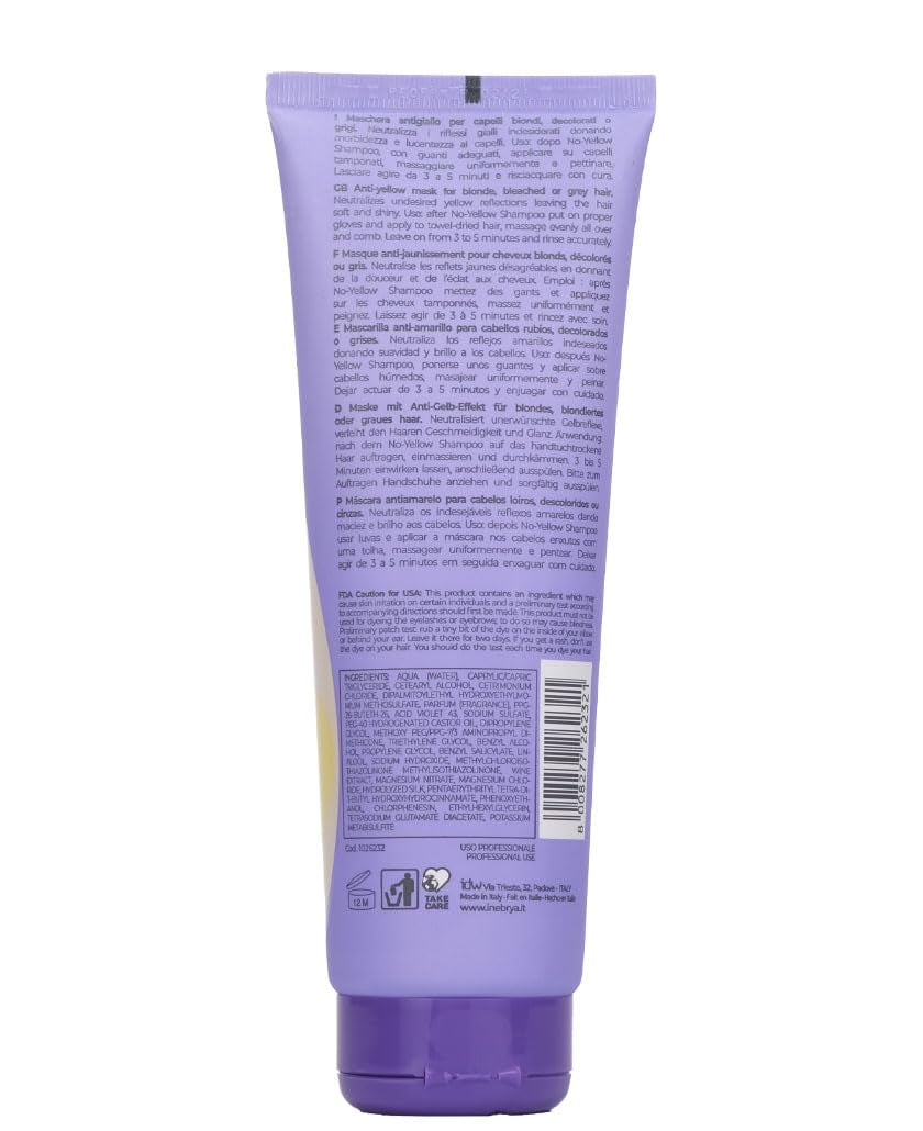 Inebrya Blondesse No-Yellow Mask 250ml Mascarilla capilar Naty Shop
