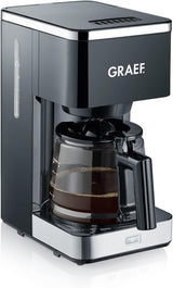 GRAEF. FK402 Cafetera espresso con filtro negra, 1,25 L, función de mantenimiento de calor, temporizador, función de preinfusión, cabezal de preparación para un desarrollo óptimo del sabor, fácil de usar