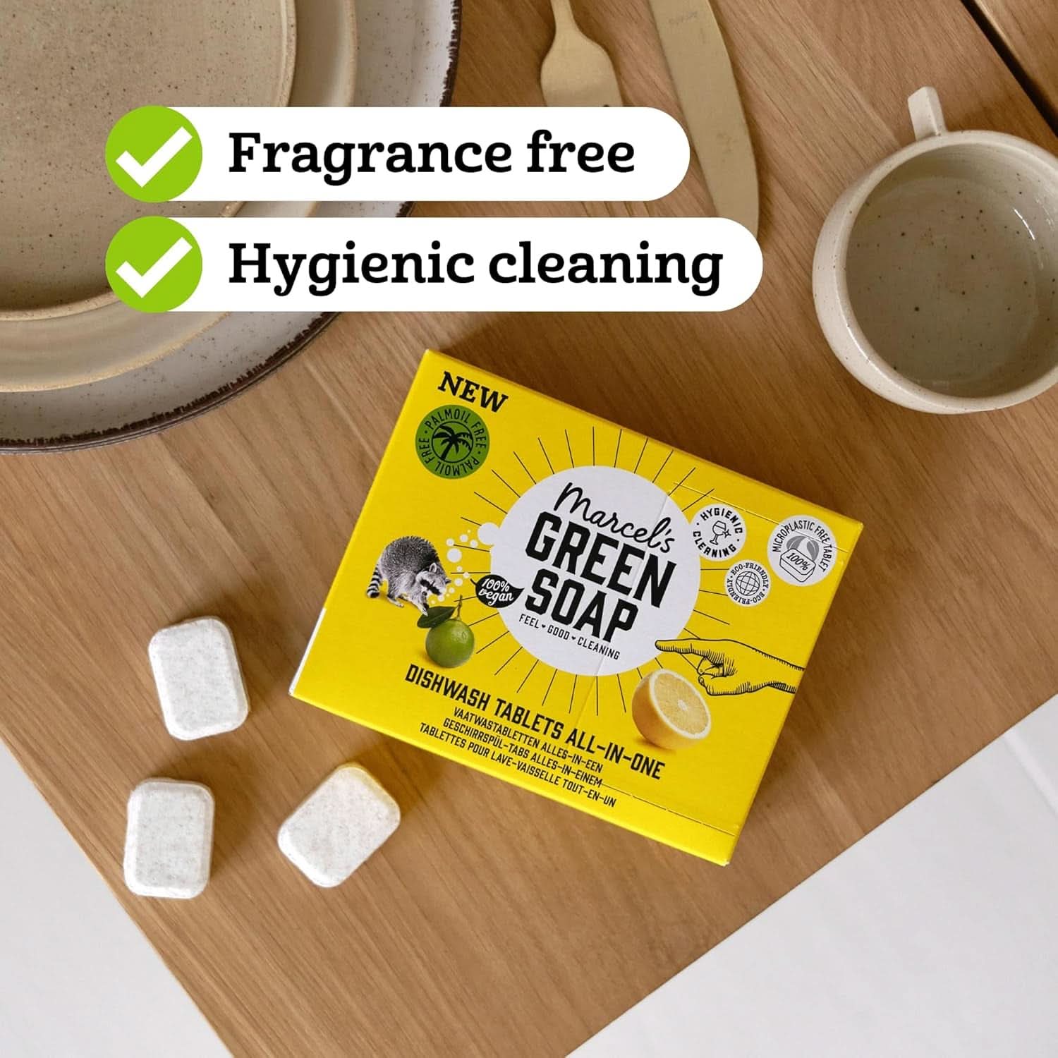 Marcel'S Green Soap Pastillas para Lavavajillas Todo en Uno - Pomelo y Lima - 25 unidades Detergentes de Cocina Naty Shop