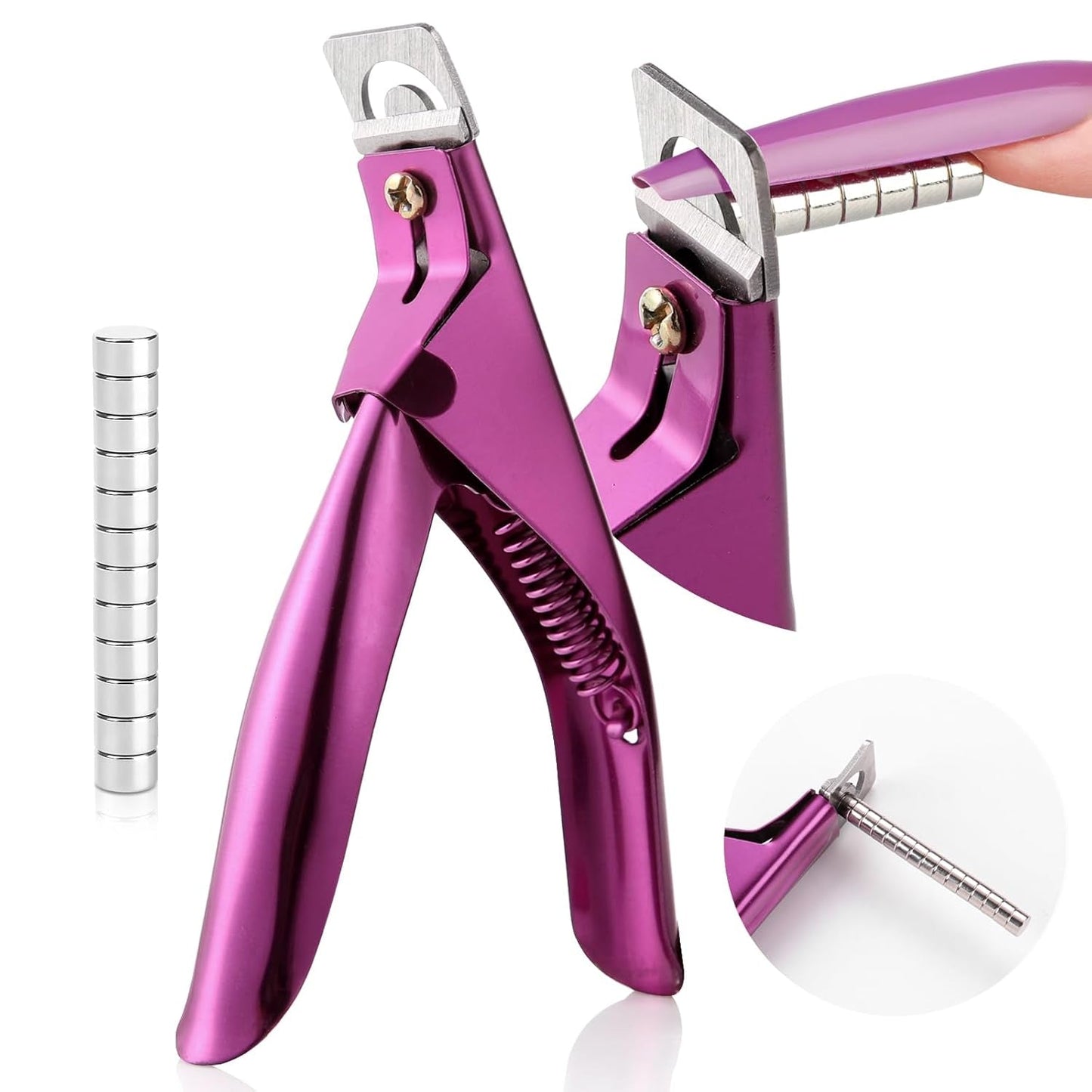 Saviland Cortador de Manicura de Uñas Cortador con 15 Imanes, Uñas de Gel Cortauñas Manicura Cortador de Uñas para Uñas Artificiales Uñas de Gel Uñas Acrílicas Uñas Postizas (Rojo Rojo)
