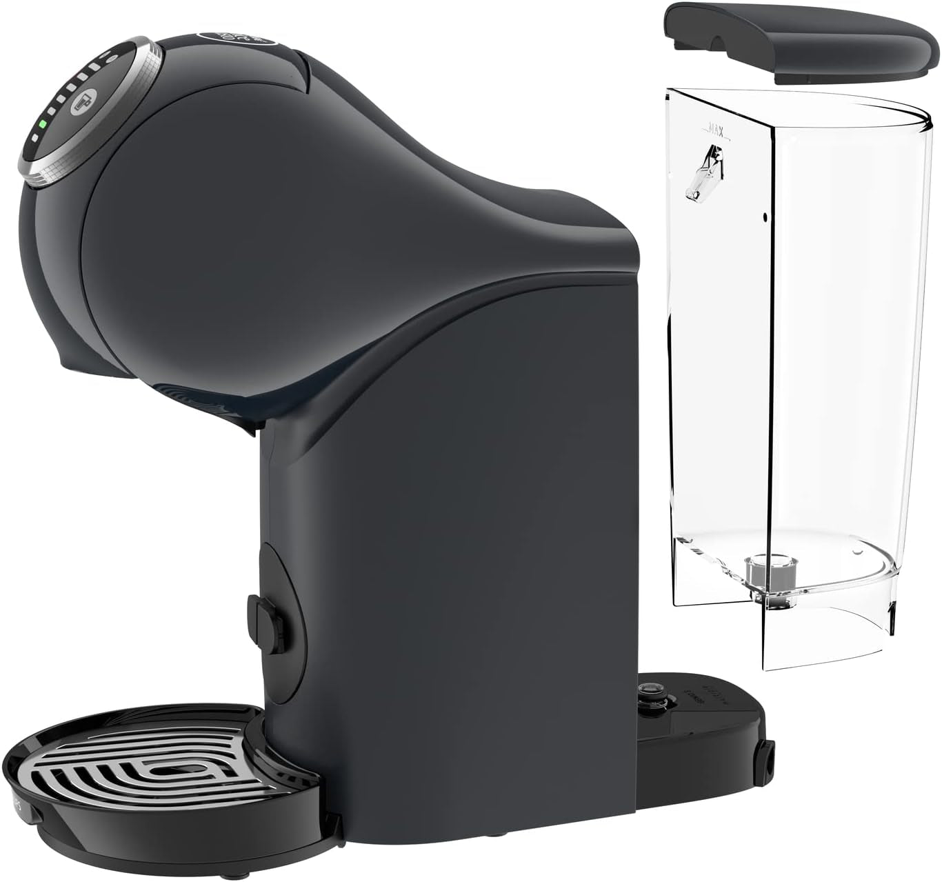 NESCAFÉ Dolce Gusto Genio S Plus de Krups, cafetera de cápsulas compacta, capacidad 0,8 litros, 1500 vatios, aviso automático de descalcificación, gris espacial, KP340B