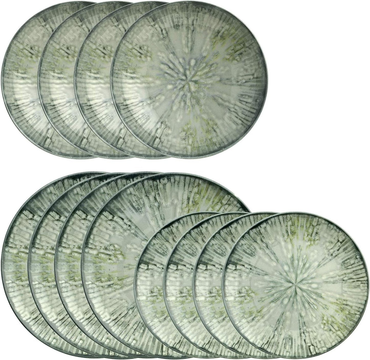 Juego de vajilla Fusion de porcelana gris 67351GA2, 12 piezas