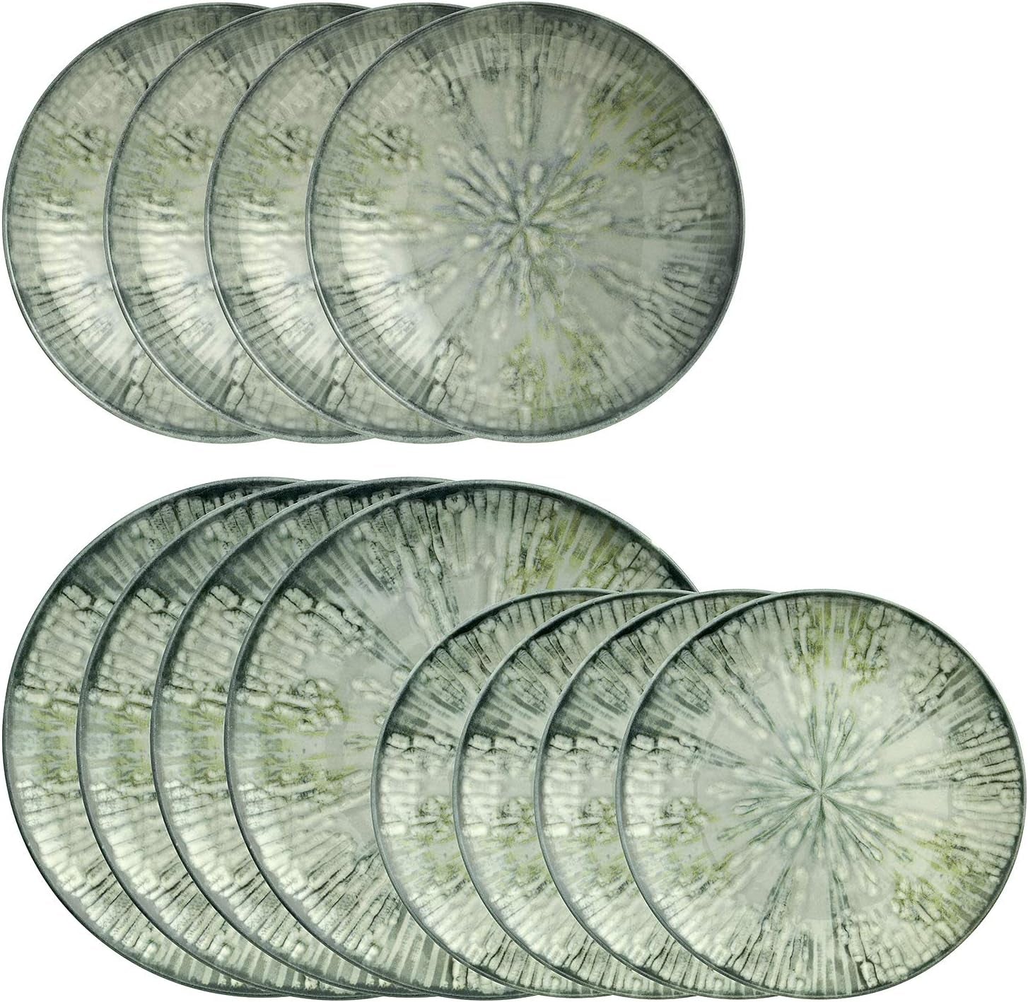 Juego de vajilla Fusion de porcelana gris 67351GA2, 12 piezas