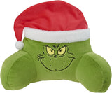 Grinch Pillow - Almohada de Lectura para Cama y sofá, Respaldo con reposabrazos, Almohada de Lectura para Espalda, Cuello y Cabeza, Verde, 40 x 38 cm