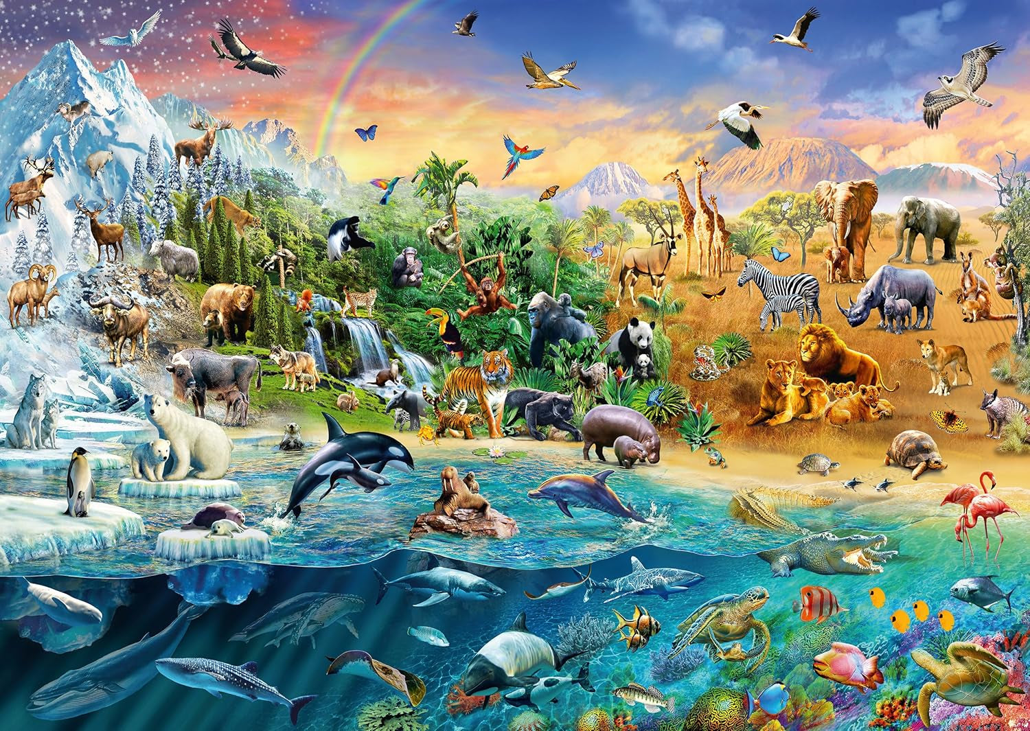 Schmidt Spiele 58324 Mundo animal, rompecabezas de 1000 piezas Puzzle Naty Shop