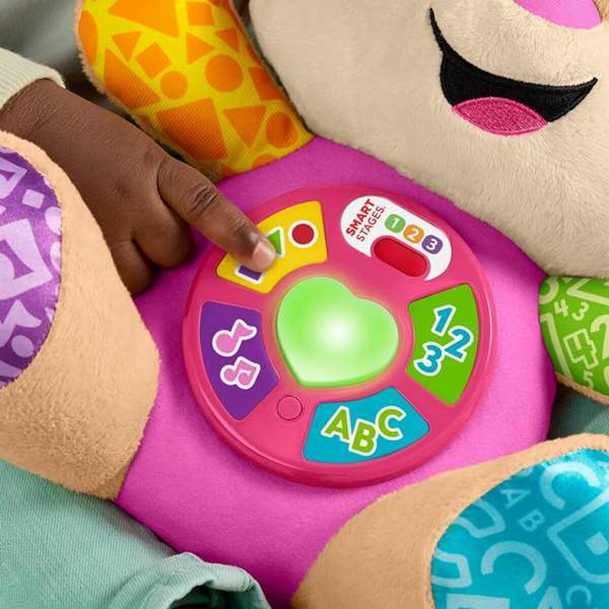 Fisher-Price Laugh & Learn JFD35 Peluche con Etapas Inteligentes Juguete Musical de Aprendizaje para Bebés a Partir de 6 Meses, Versión Multilingüe: Italiano, Español, Portugués, Inglés, JFD35 Baby Toys Naty Shop