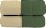 Edredón básico de invierno, liso y forrado, verde oscuro/crema, 200X245Cm Edredones y edredones Naty Shop