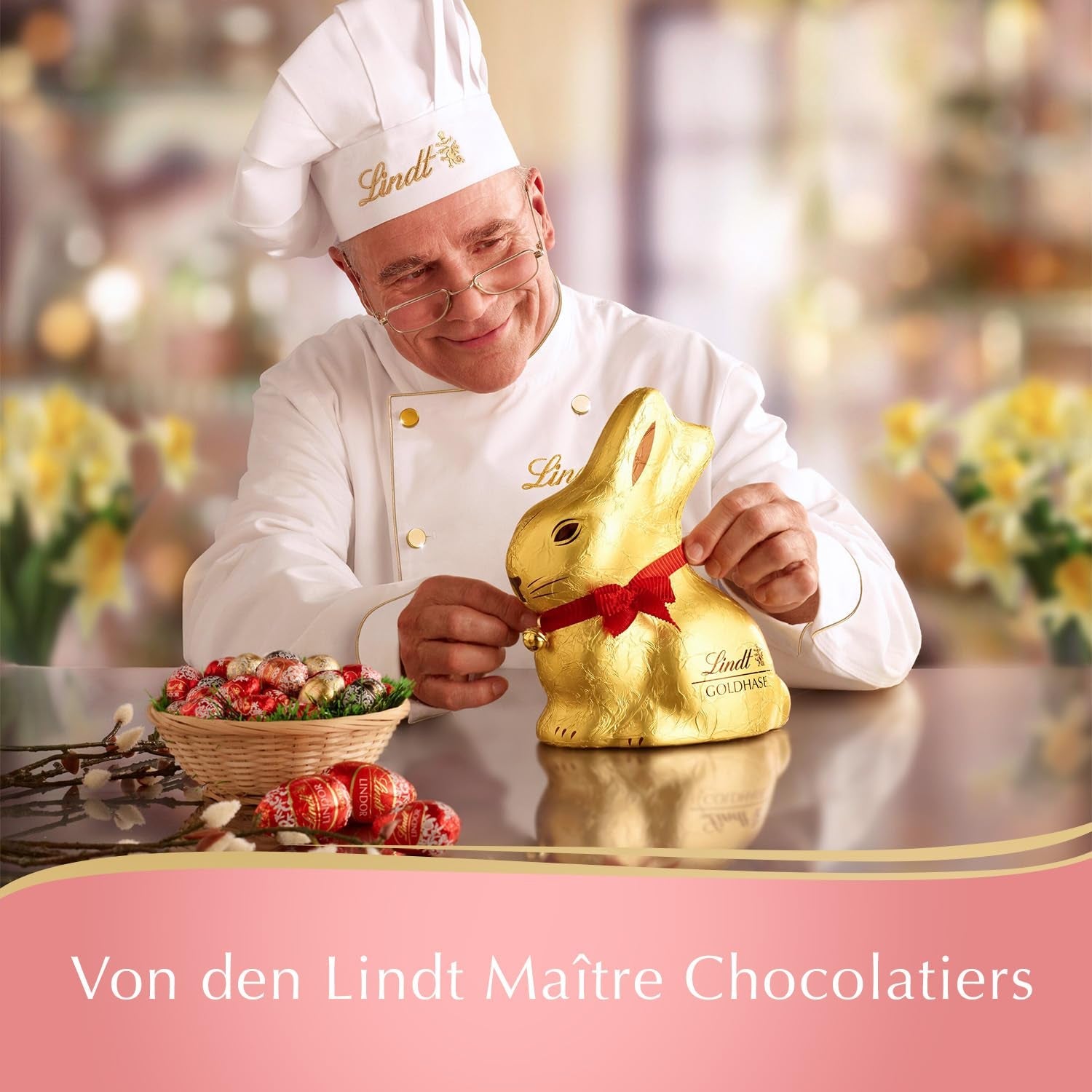 Conejito dorado de chocolate Lindt | El conejito dorado 100g | Chocolate con leche premium de conejito de Pascua | Chocolate de Pascua | Regalo de chocolate | El conejito de chocolate | el conejito de pascua