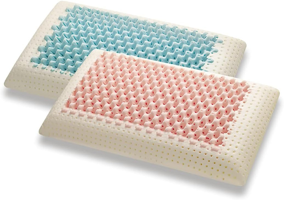 Marcapiuma - Par de almohadas viscoelásticas para el cuello - Miss & Mister - Lado ultra transpirable - Funda 100% Algodón - Ortopédica - Almohada viscoelástica viscoelástica - PRODUCTO MÉDICO - Made in Italy Naty Shop Almohadas estándar Default Title