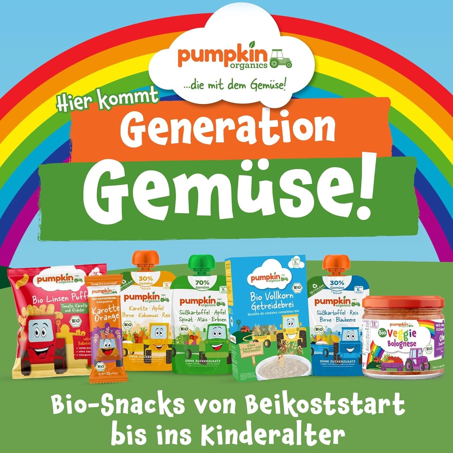 Pumpkin Organics Baby Aros multicereales de zanahoria y mango (paquete de 8) Snacks para bebés sin aditivos a partir de 12 meses - Sin alérgenos² y sin gluten³ Snacks crujientes para bebés (8 x 20 g)