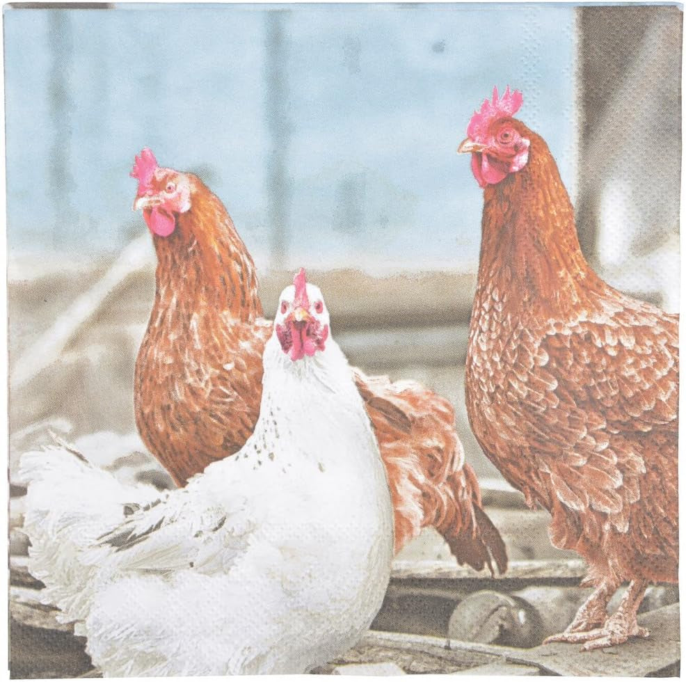 TP179 servilletas de papel, gallinas, 33 X 33 X 0,1 cm, azul