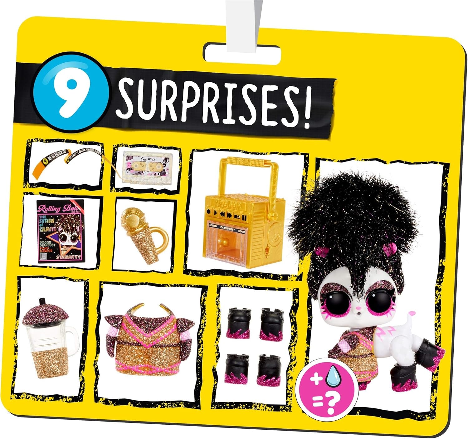 Jajaja ¡Sorpresa! 567080E7C Remix Pets - Artículo de coleccionista - 9 sorpresas con pelo natural, complementos y letras sorpresa
