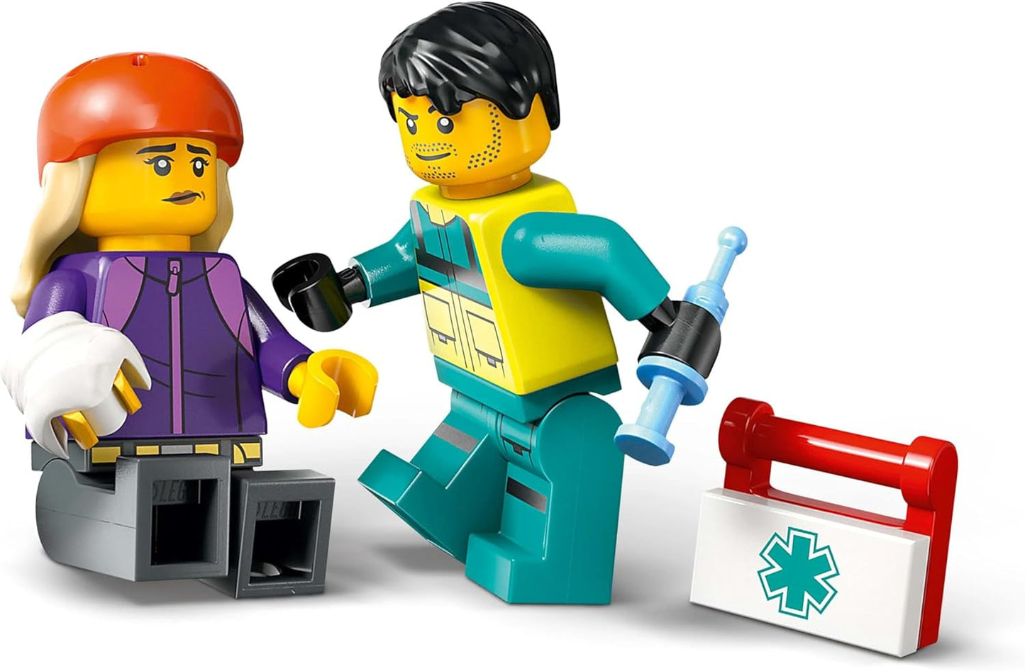 Ambulancia LEGO City - juguete con 2 minifiguras (patinador y conductor) - juguete educativo para niños y niñas a partir de 5 años - ideas para regalos de cumpleaños y fiestas 60451 Juegos de construcción Besuche den LEGO-Store