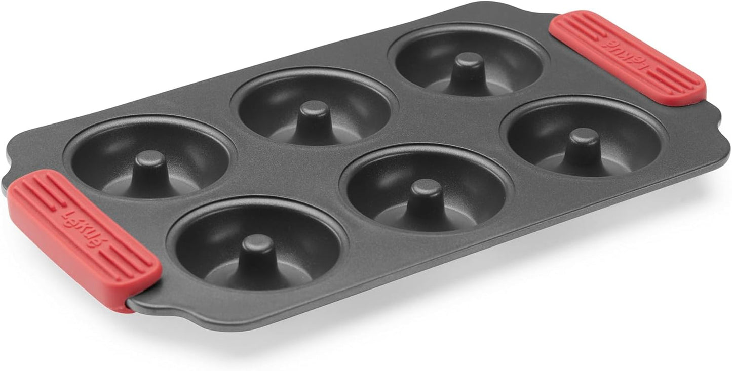 Lékué Muffin-Backform, Antihaftbeschichte, Metall, 6 moldes y bandejas Mulden Naty Shop Donuts