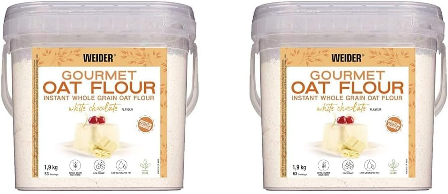 Avena Weider Gourmet (1,9 kg) sabor brownie. Avena integral. Fuente de proteínas baja en azúcar.