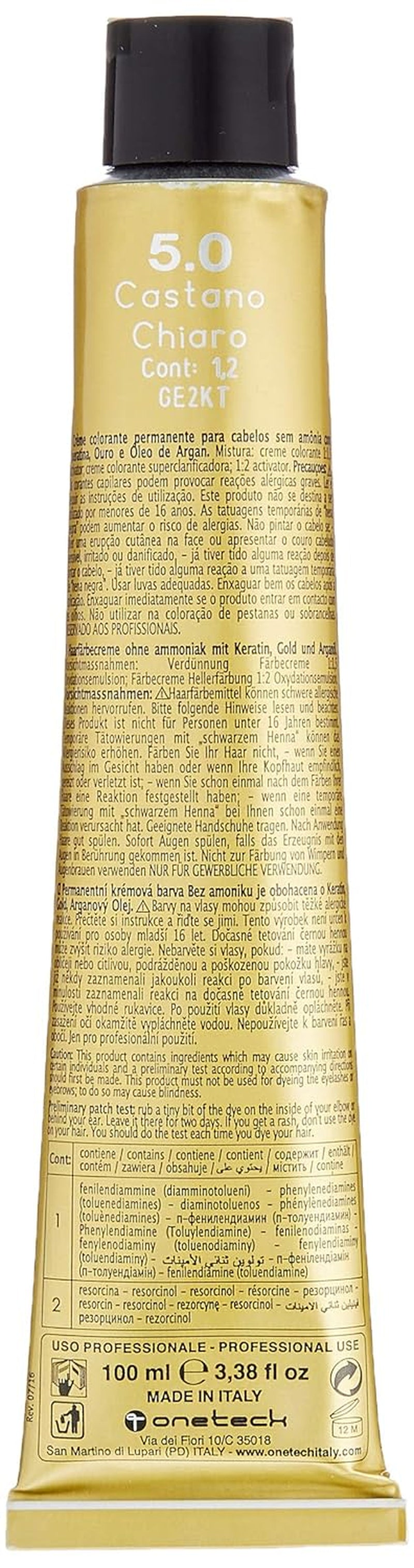 Fanola Oro Therapy Color Keratina 5.0 100ml Tinte para el cabello Naty Shop