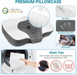 Elviros Almohada ortopédica de espuma viscoelástica Almohada para el dolor de cuello Almohada para dormir Almohada cervical ergonómica Almohada de apoyo para el cuello Almohada antirronquidos para personas que duermen de lado boca abajo Almohadas ortopédicas cervicales blancas Naty Shop