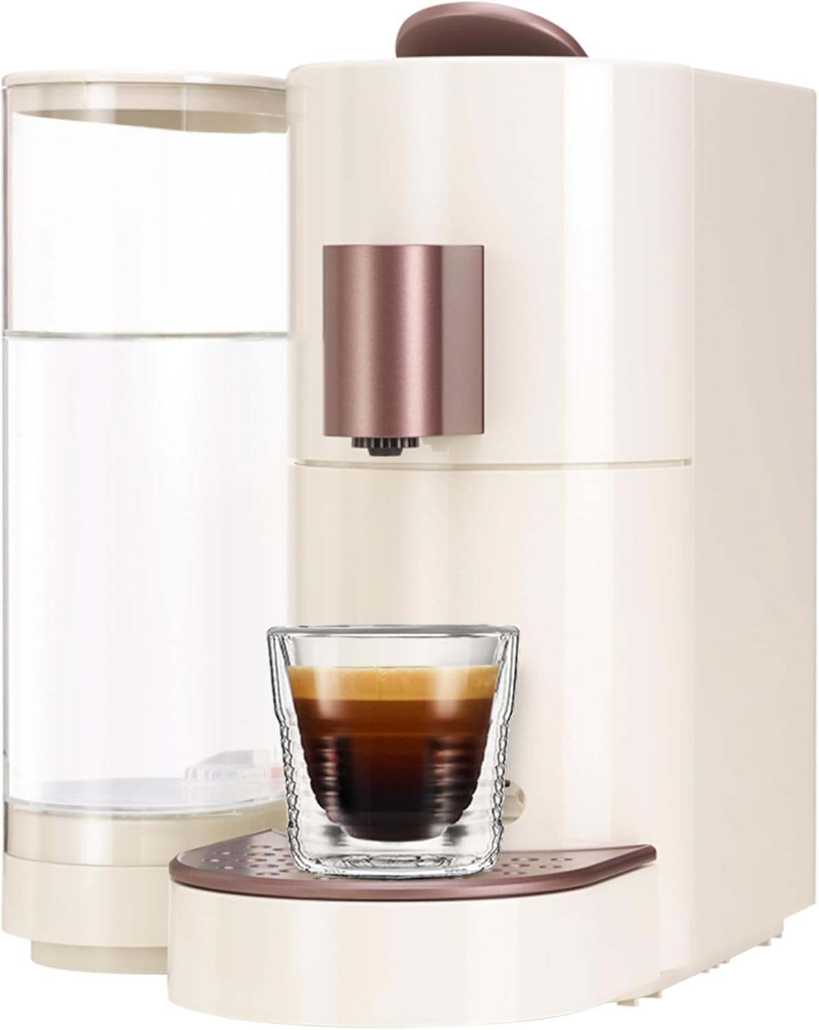 Cafetera espresso de cápsulas K-FEE TWINS II para café, té y cacao | Máquina de café espresso para tazas grandes | Calentamiento rápido | Depósito de agua de 2,3 litros | 19 barras | Negro-cobre