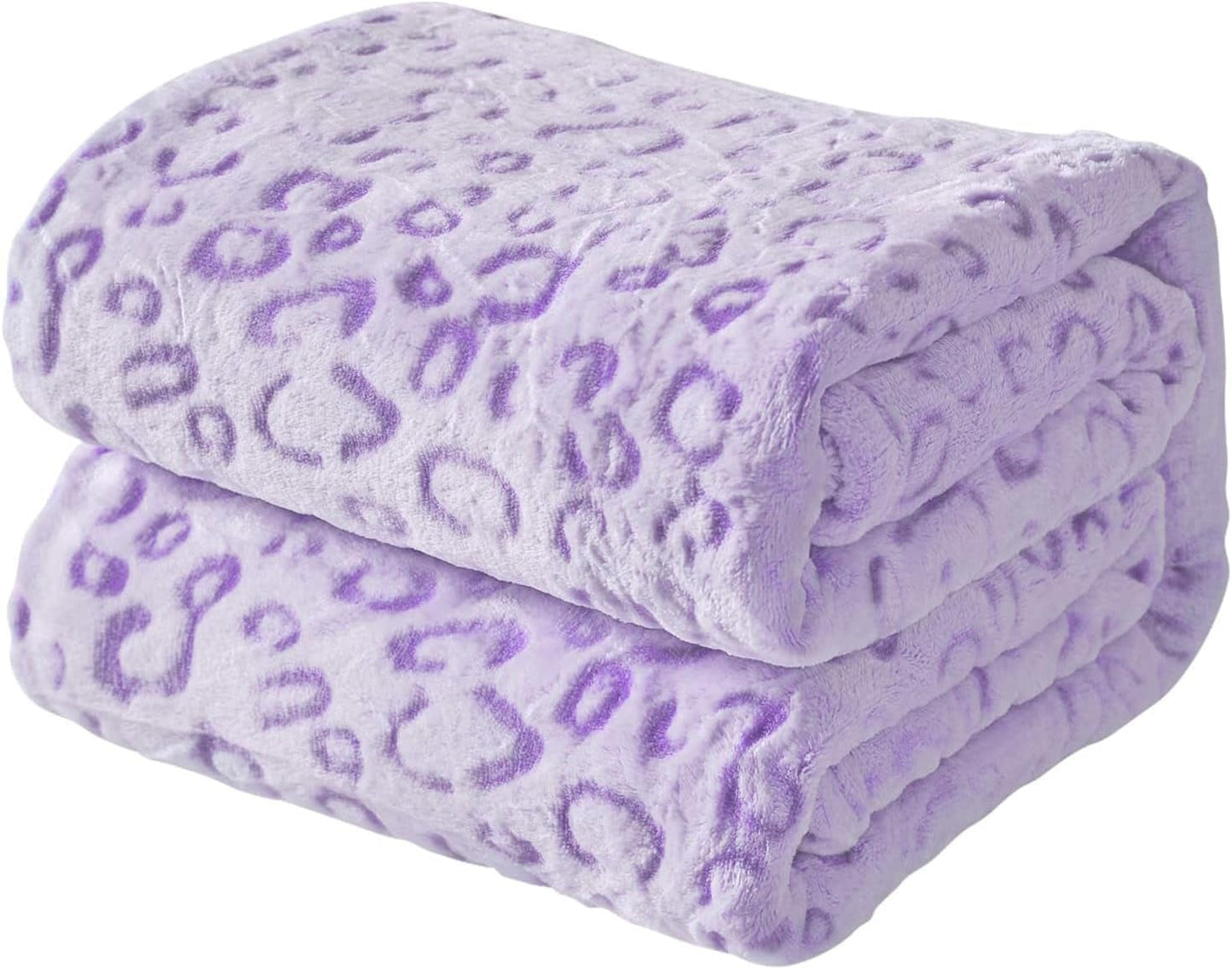 FY FIBER HOUSE Tiro de Franela Polar, Manta de Microfibra con Estampado de Guepardo 3D, 228 X 274 cm, Morado Edredones y Edredones Naty Shop Violeta 90"X108"