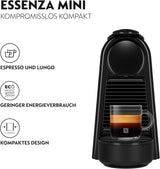 Cafetera espresso con cápsulas Nespresso De'Longhi Essenza Mini, negra | Presión de la bomba 19 bares | Depósito de agua 0,6 l | Para café expreso y pulmón | Pequeña cafetera espresso – Grandes momentos de café | EN85.B