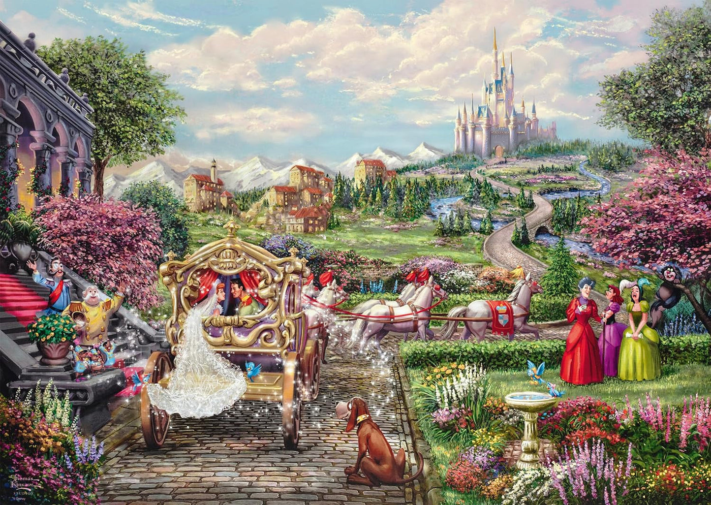 Schmidt Spiele 58038 Disney, Cenicienta felices para siempre, Thomas Kinkade, rompecabezas de 1000 piezas, multicolor Puzzle Naty Shop