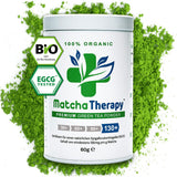 Terapia Matcha 30+ | Té Matcha orgánico en polvo | 60 gramos | Con un contenido comprobado de al menos 30 mg/g de catequina EGCG | Apoya el sistema inmunológico y los niveles de energía | Calidad Ceremonial | Té verde de Japón