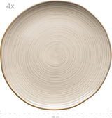 MÄSER 931371 Nottingham Vintage Series Vajilla para 4 personas, vajilla de 8 piezas, platos llanos y platos llanos, aspecto retro, redondo irregular, gres, beige