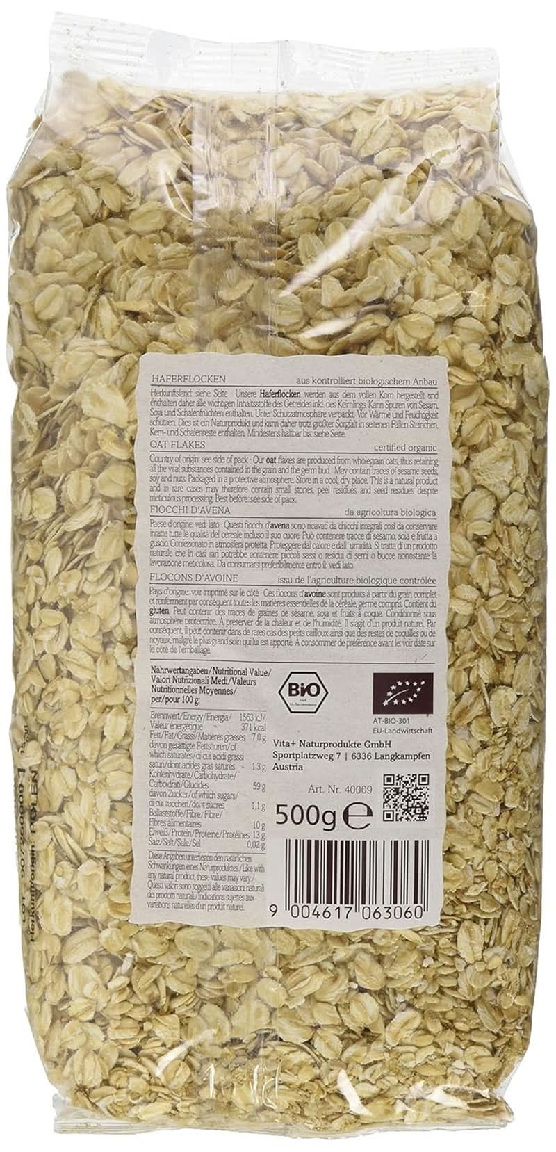 Avena Verival - Orgánica, paquete de 6 x 500 gramos Cereale Naty Shop