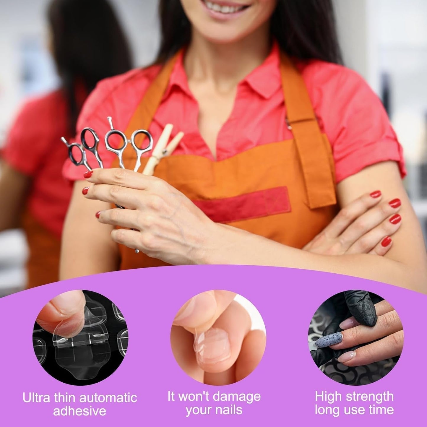 240 Piezas Almohadillas de Pegamento para Uñas, Hoja Adhesiva para Uñas Postizas, 10 Hojas de Pegatinas Transparentes Transpirables Súper Adhesivas de Doble Cara (Gel Jelly) para Manicura y Uñas Artificiales, Incluye Set de Manicura