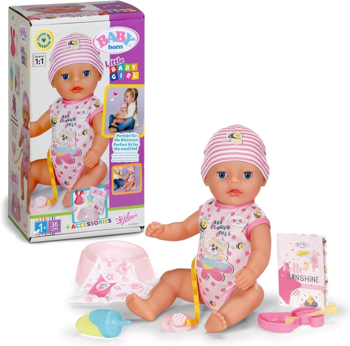 BABY Born Lena (Pequeña Niña) Muñeca 36Cm 7 Funciones para Bebés de 1 Año Funciona Sin Batería 36cm Muñeca Grande Naty Shop Muñecas Título Predeterminado