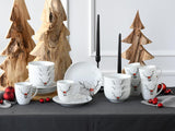 CreaTable, 21498, Serie Luna Hirsch, Vajilla de 18 piezas para 6 personas, Juego de desayuno de porcelana, Apto para lavavajillas y microondas, Fabricación de calidad