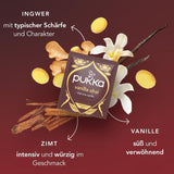 Pukka | Mezcla de tés aromatizados orgánicos "Vanilla Chai" | Canela, jengibre y vainilla | Tea for a treat with natural sweetness | Paquete de 1 | 20 bolsitas de té