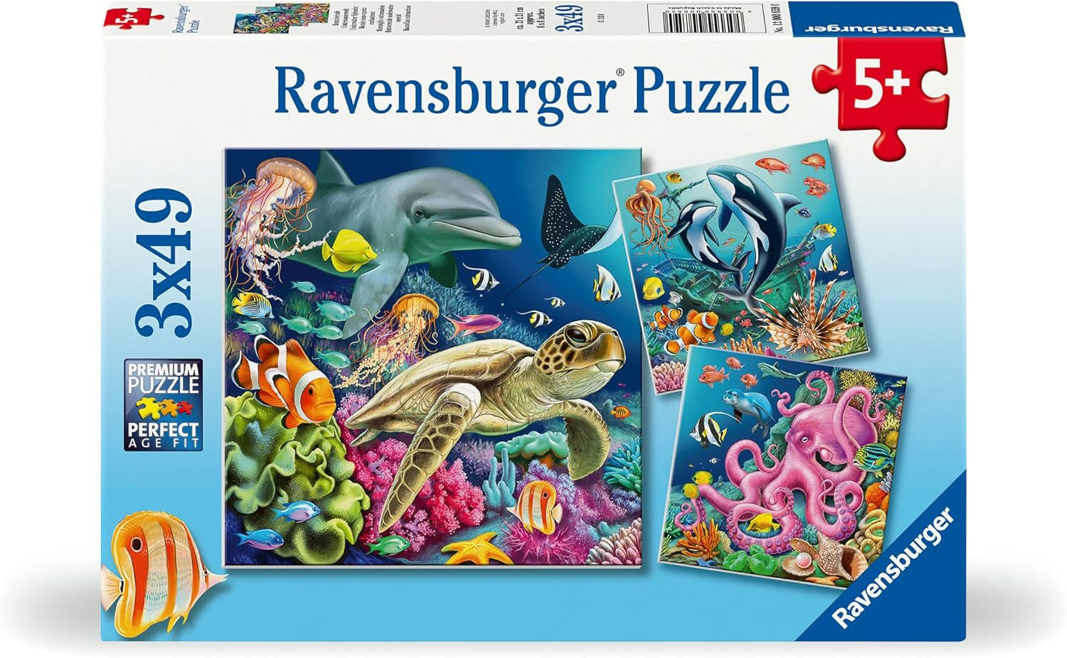 Puzzle infantil Ravensburger - 12000859 Encantador mundo submarino - Puzzle de 3x49 piezas para niños 5+ Puzzle Naty Shop Título predeterminado