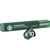 STARBUCKS Pike Place Roast de Nespresso, Mittlere Röstung, Kaffeekapseln 10 x 10 (100 Kapseln)