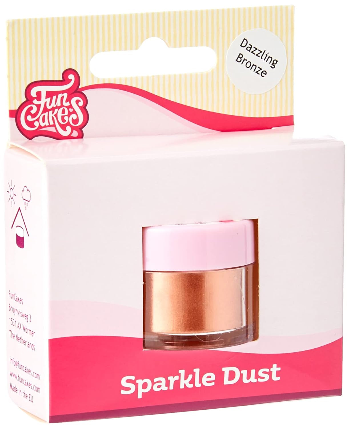 Funcakes Sparkle Dust Dazzling Bronze: Colorante alimentario en polvo brillante para decorar tartas, certificado Halal