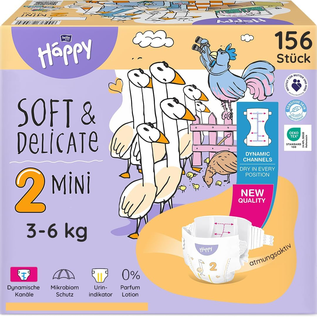Pañales Bella Baby Happy Premium, Talla 6, Junior Extra, 15+ kg, 96 piezas, Sello DERMATEST y OEKO-TEX, Pañales Desechables para Bebé