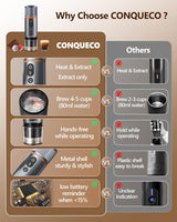 CONQUECO Máquina de espresso para coche de 12 V: Máquina de espresso portátil con batería para acampar y viajar - Calentamiento rápido en 2,5 minutos - 8 tazas de espresso en una sola carga