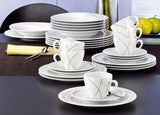 Seltmann Weiden 001.706904 Trio Highline Juego de vajilla combinada, 30 piezas, 36,5 x 31,2 x 36,9 cm, blanco