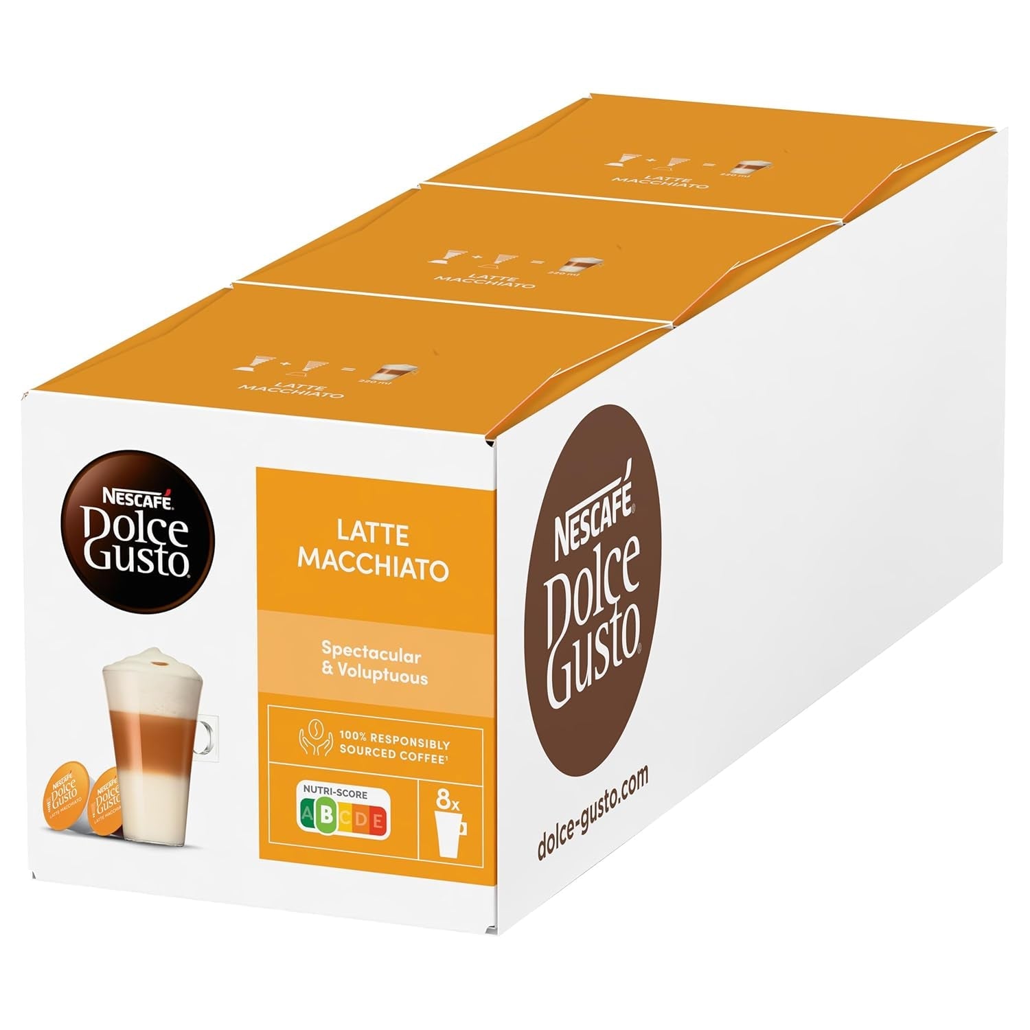 NESCAFÉ DOLCE GUSTO Latte Macchiato Kaffeekapseln Paquete de 6 (6 x 16 Kapseln)