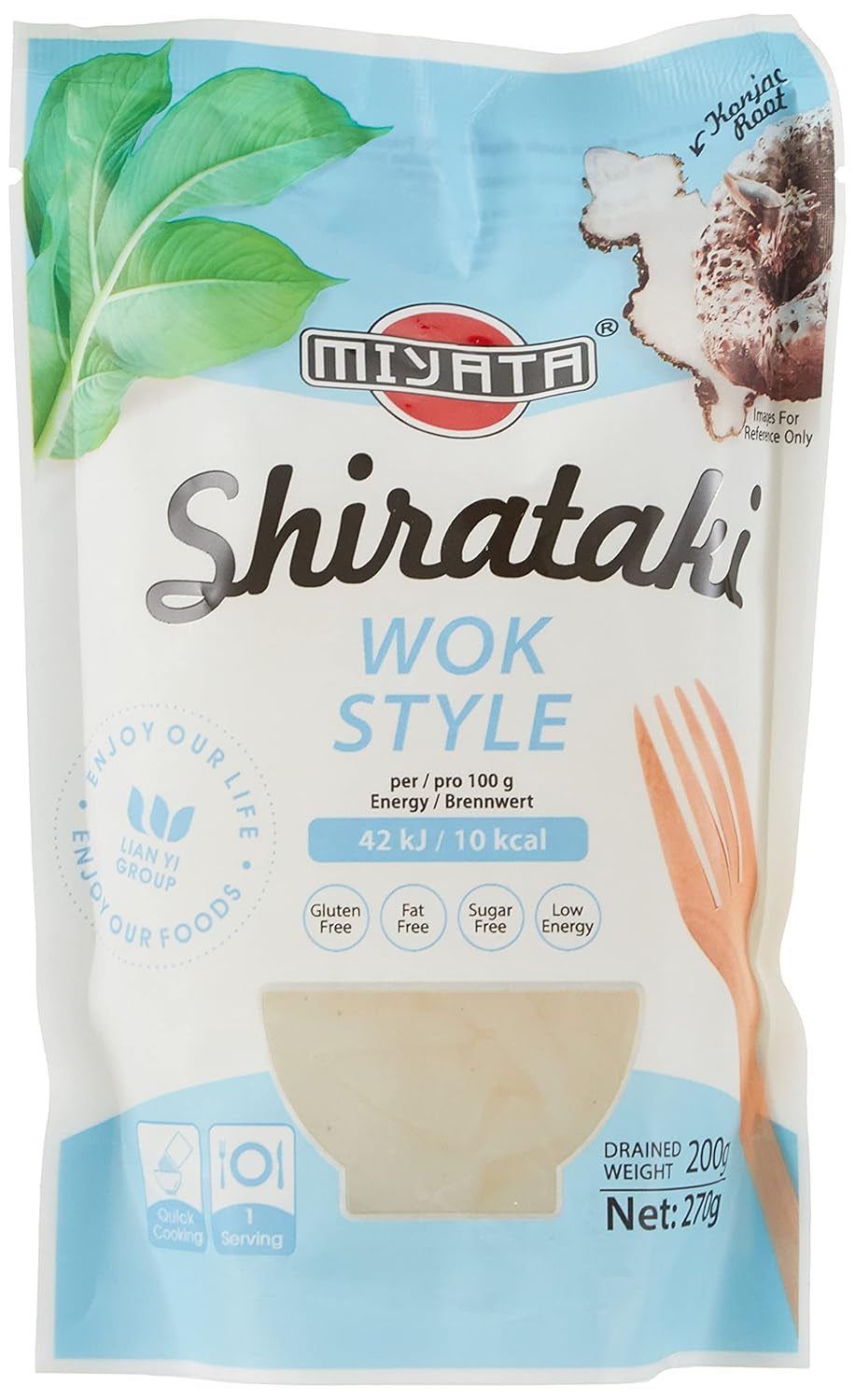 Miyata Shirataki Fideos Udon Harina Konjac Paquete de 6 (6 x 270 g)