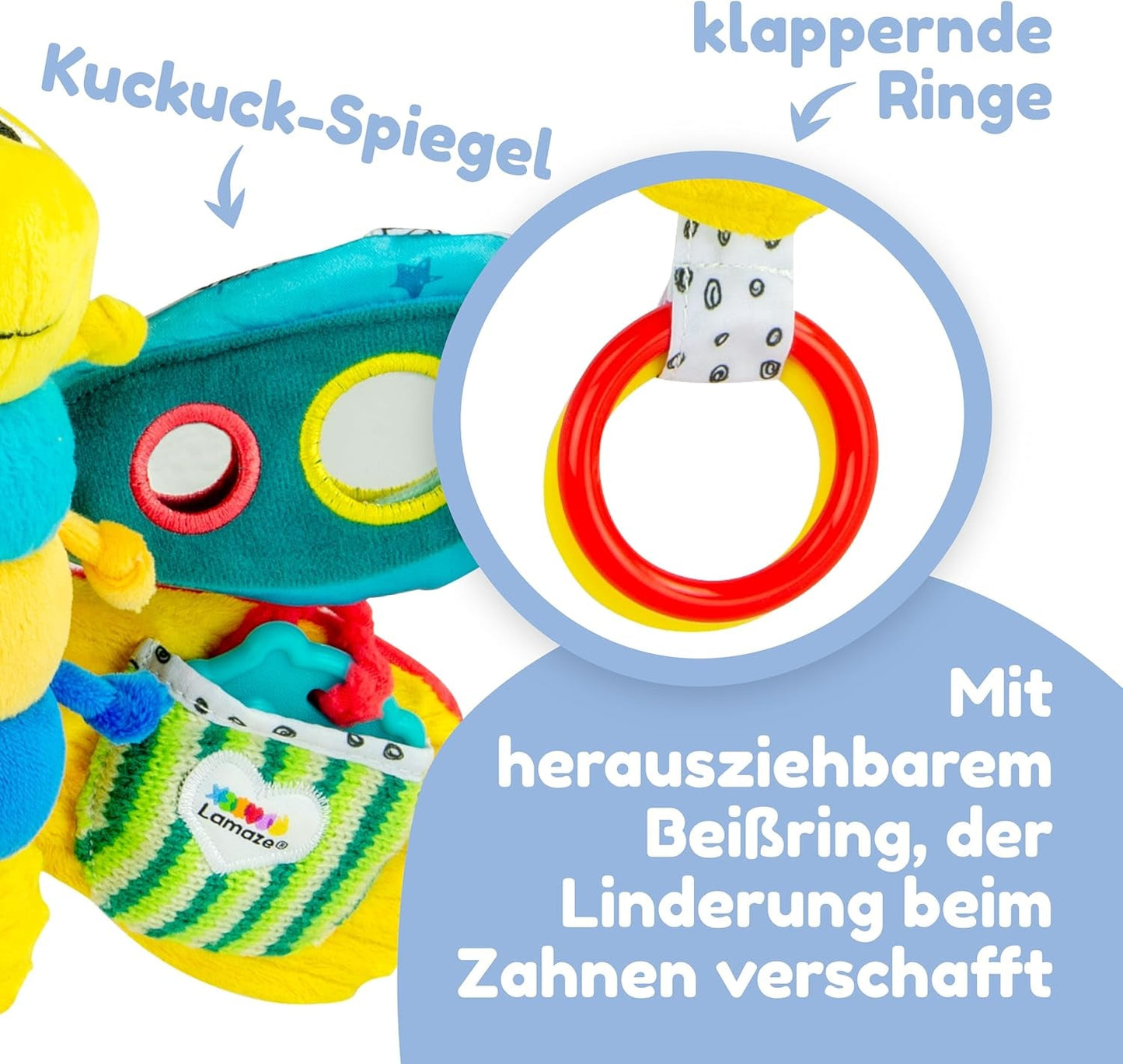 Lamaze Juguete Bebé "Freddie la Luciérnaga" Clip & Go, Juguete de Alta Calidad para Niños Pequeños, Colgante de Agarre para Fortalecer la Relación Padre-Hijo, A Partir de 0 Meses, Múltiples Colores Bebe Toys Naty Shop