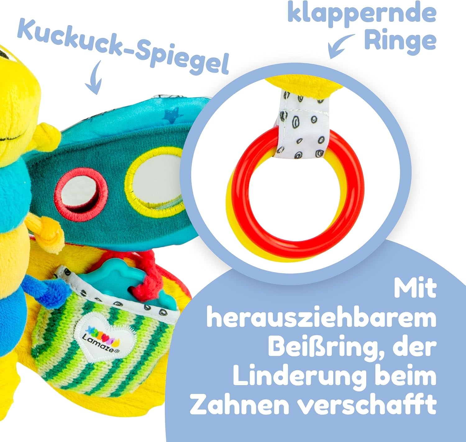 Lamaze Juguete Bebé "Freddie la Luciérnaga" Clip & Go, Juguete de Alta Calidad para Niños Pequeños, Colgante de Agarre para Fortalecer la Relación Padre-Hijo, A Partir de 0 Meses, Múltiples Colores Bebe Toys Naty Shop