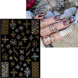 JMEOWIO Nagelsticker Weihnachten Gold Glitter Silver 8 Blatt Nail Art Sticker Selbstklebend Nagelaufkleber Schneeflocke Winterurlaub Dekoration Nageldesign Zubehör