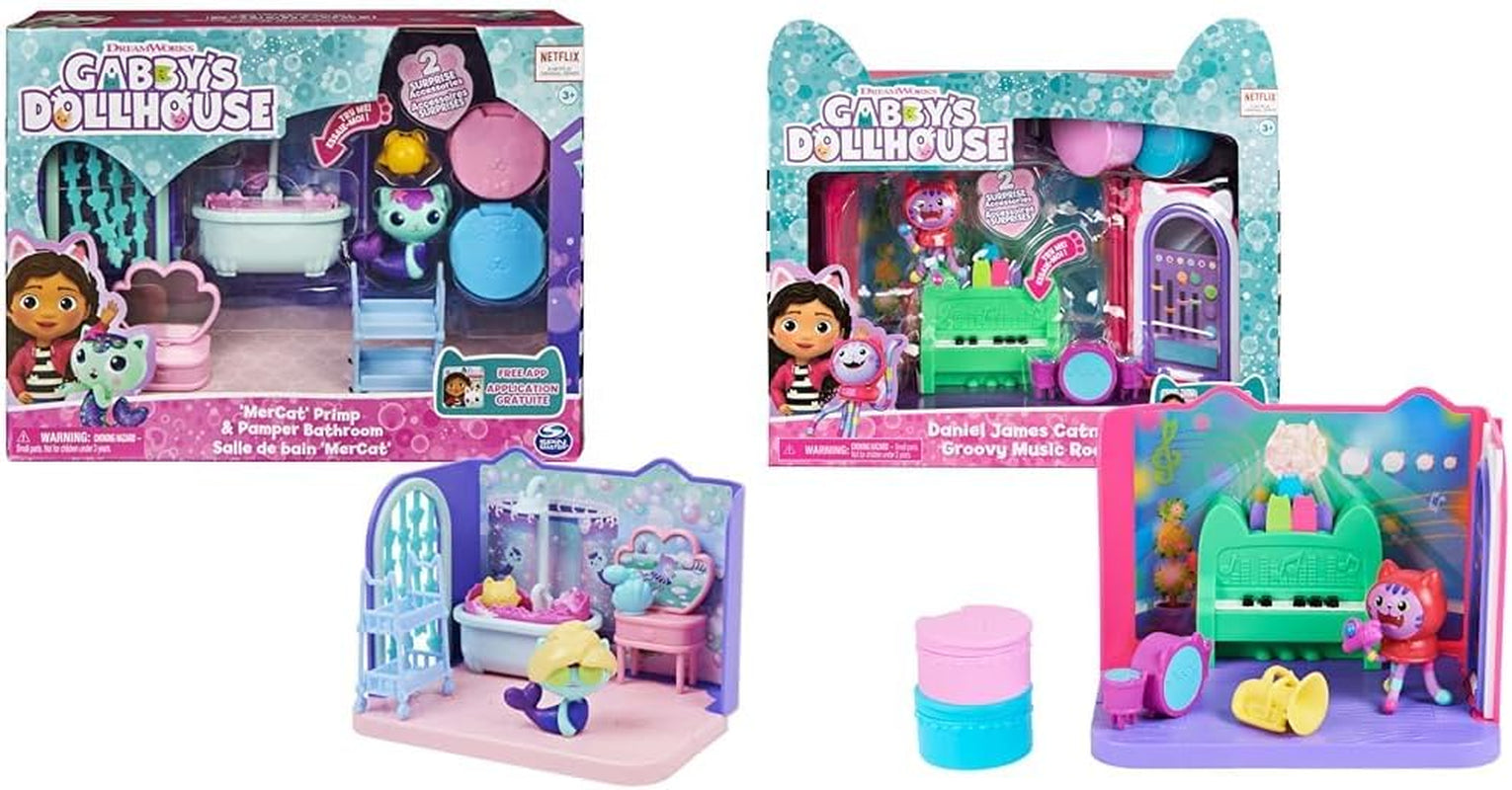 Habitación Deluxe Gabby's Dollhouse, habitación Groovy Music y habitación Deluxe, elegante baño para mimarse y baño Sea Kitten