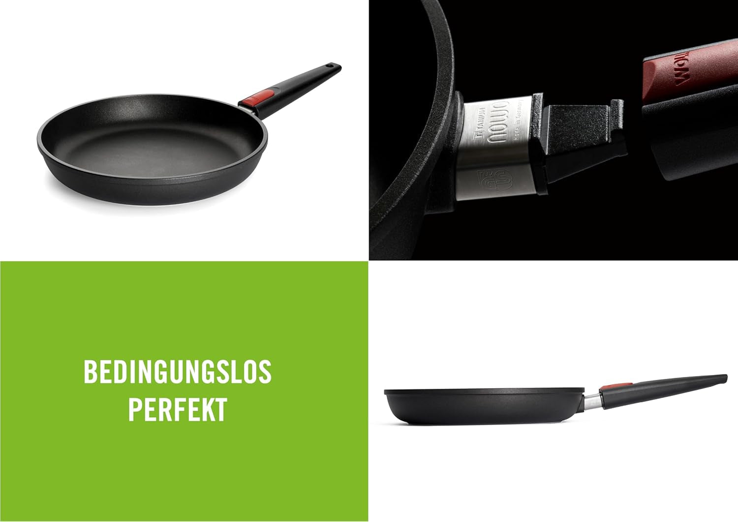 Sartén Woll Nowo Titanium - Inducción, 5 Cm de altura, mango extraíble - para todo tipo de fuegos, Aluminio fundido, revestimiento antiadherente Ollas y Sartenes Naty Shop