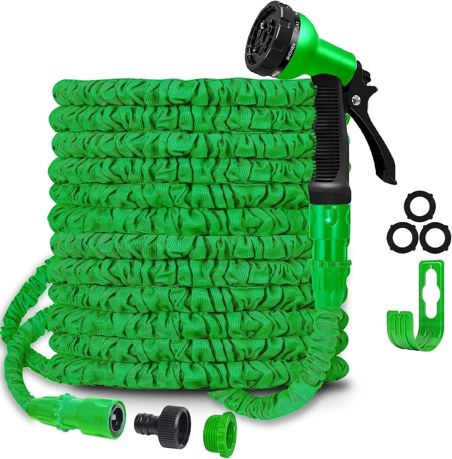 Manguera de jardín Manguera extensible flexible mágica con accesorios de 1,9 cm y 1,27 cm Boquilla pulverizadora de 8 funciones azul o verde 15 m