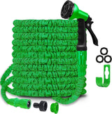 Manguera de jardín Manguera extensible flexible mágica con accesorios de 1,9 cm y 1,27 cm Boquilla pulverizadora de 8 funciones azul o verde 15 m
