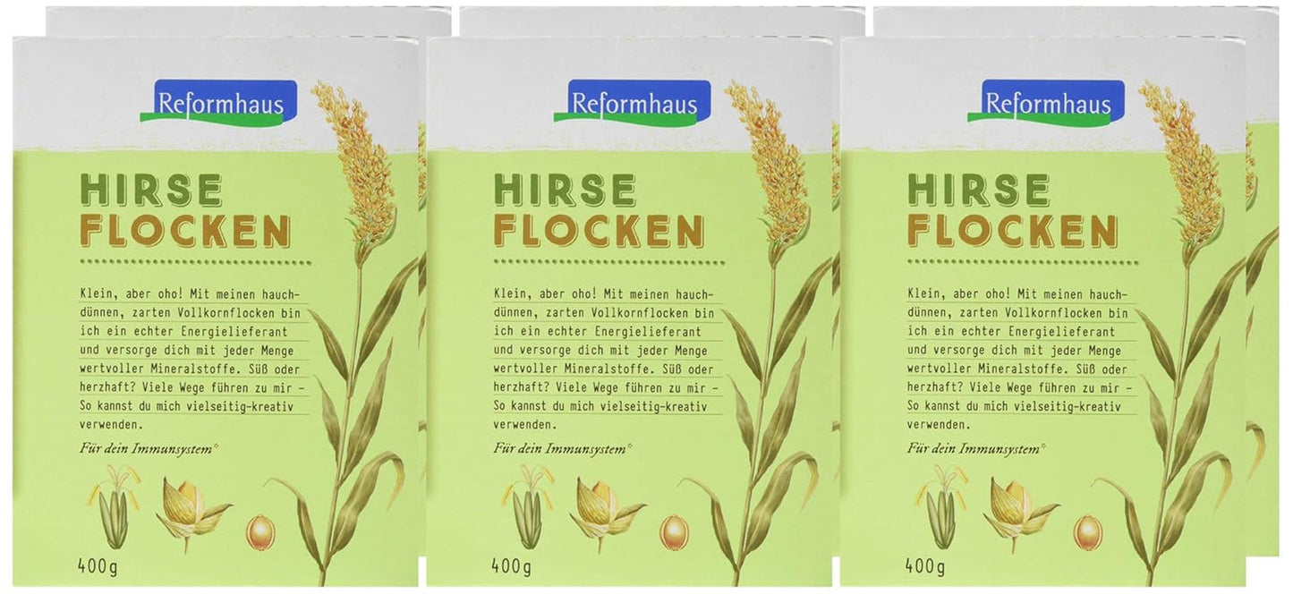 Hirse-Flocken Bio, Pack 6Er (6 X 400 G) Cereales Naty Shop