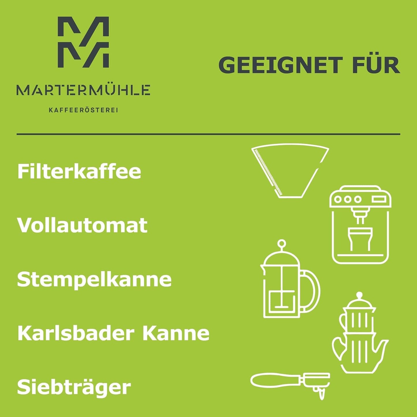 Martermühle Peru Bio Kaffeebohnen 1kg mittelkräftig I Arábica I Aroma: Chocolate con leche, Notas florales, Nueces I Ganze Bio Kaffee-Bohnen schonend geröstet, säurearm