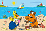Schmidt Spiele 56212 Ratón, buenos amigos, puzzle 3X24 piezas para niños, azul Puzzle Naty Shop